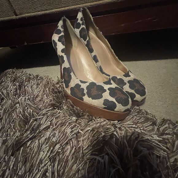 STUART WEITZMAN Women's Animal Print Heel Classic Platform, Timeless, Size 9.5 - Picture 2 of 10